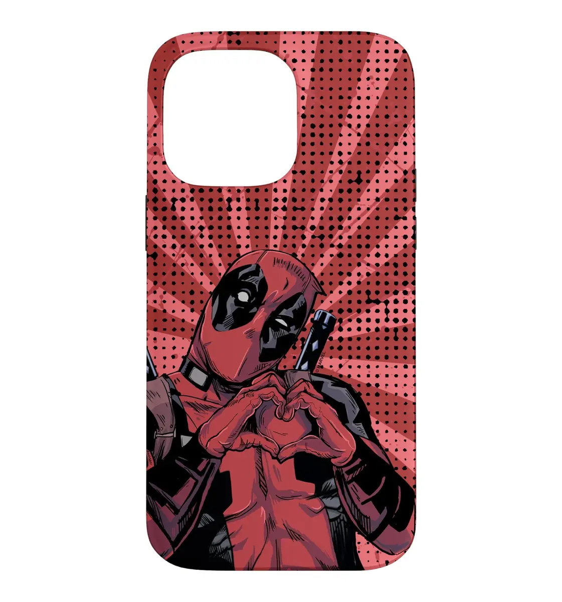 Marvel Deadpool Comic Heart Hands Case for iPhone 14 Pro Max | Shock-Resistant Polycarbonate & TPU - main product image