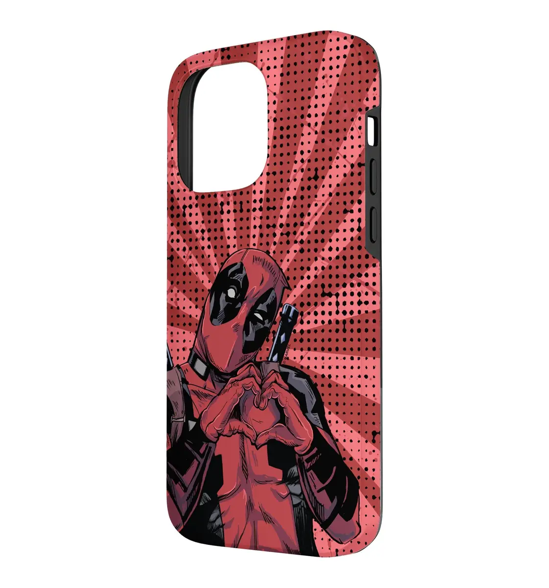 Marvel Deadpool Comic Heart Hands Case for iPhone 14 Pro Max | Shock-Resistant Polycarbonate & TPU - view 2