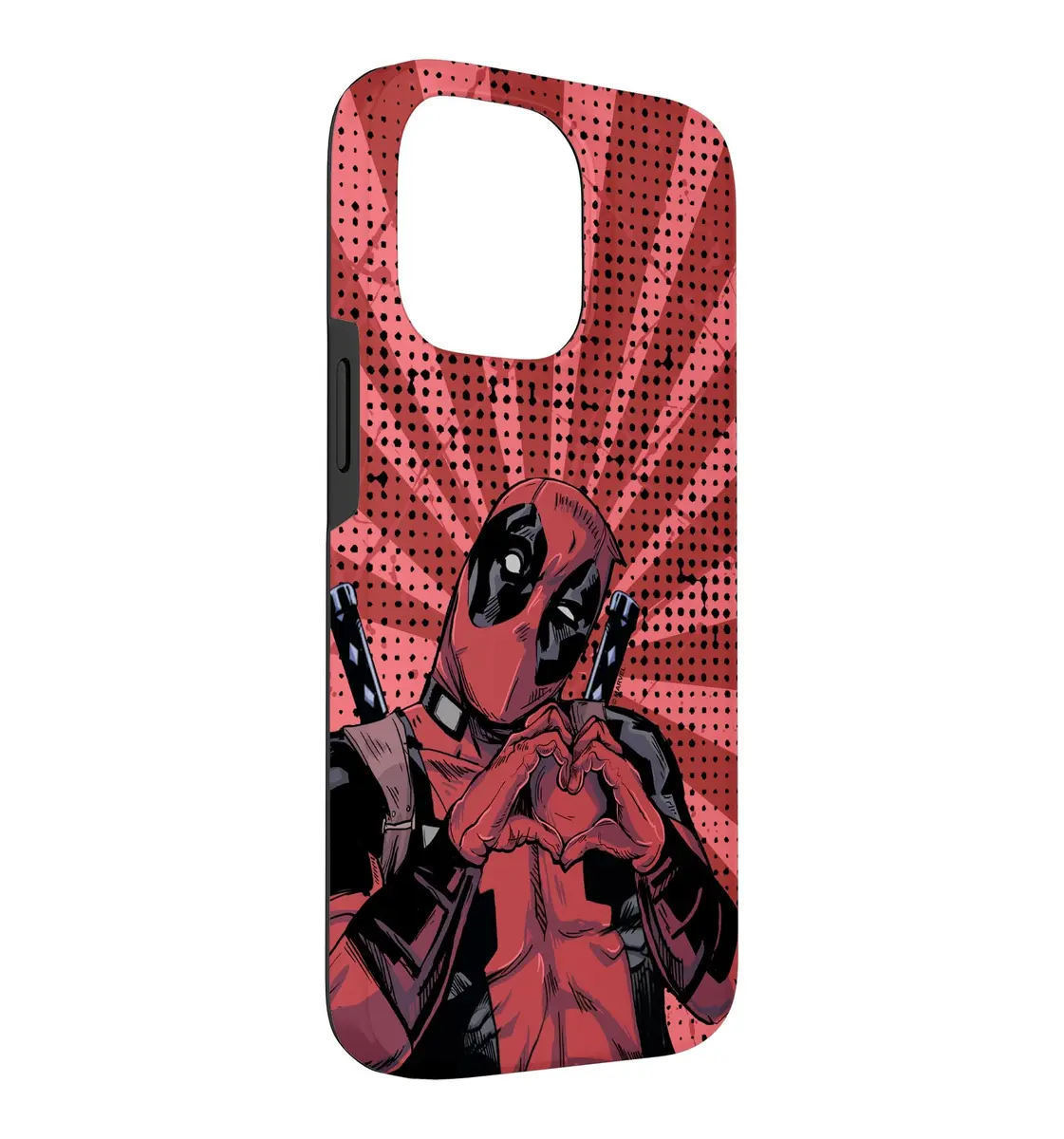Marvel Deadpool Comic Heart Hands Case for iPhone 14 Pro Max | Shock-Resistant Polycarbonate & TPU - view 3