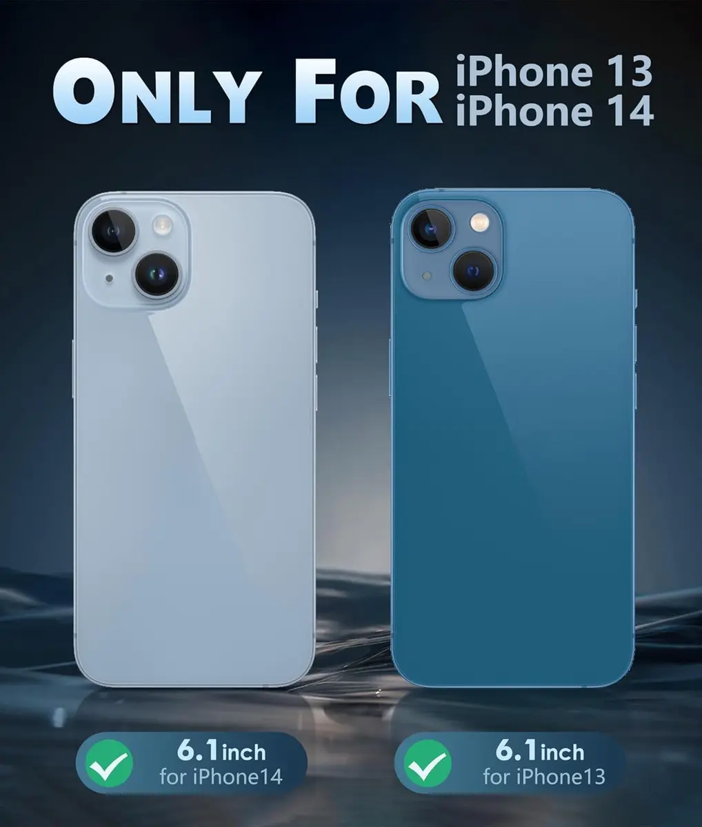 FNTCASE Clear Magnetic Case for iPhone 13/14 (6.1 Inch) | Military Grade Drop Protection with Screen Protector - view 2