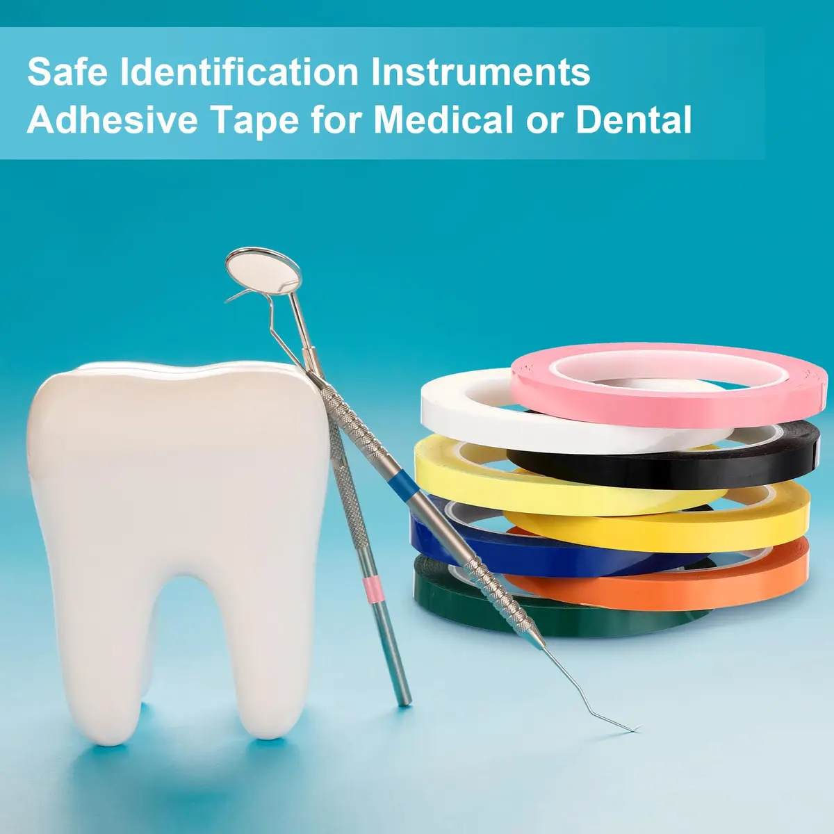 Frienda 8 Rolls Colors Autoclave Tape Surgical Instrument Tapes | High Temp, Steam Cleanable, Classify & Identify - view 5