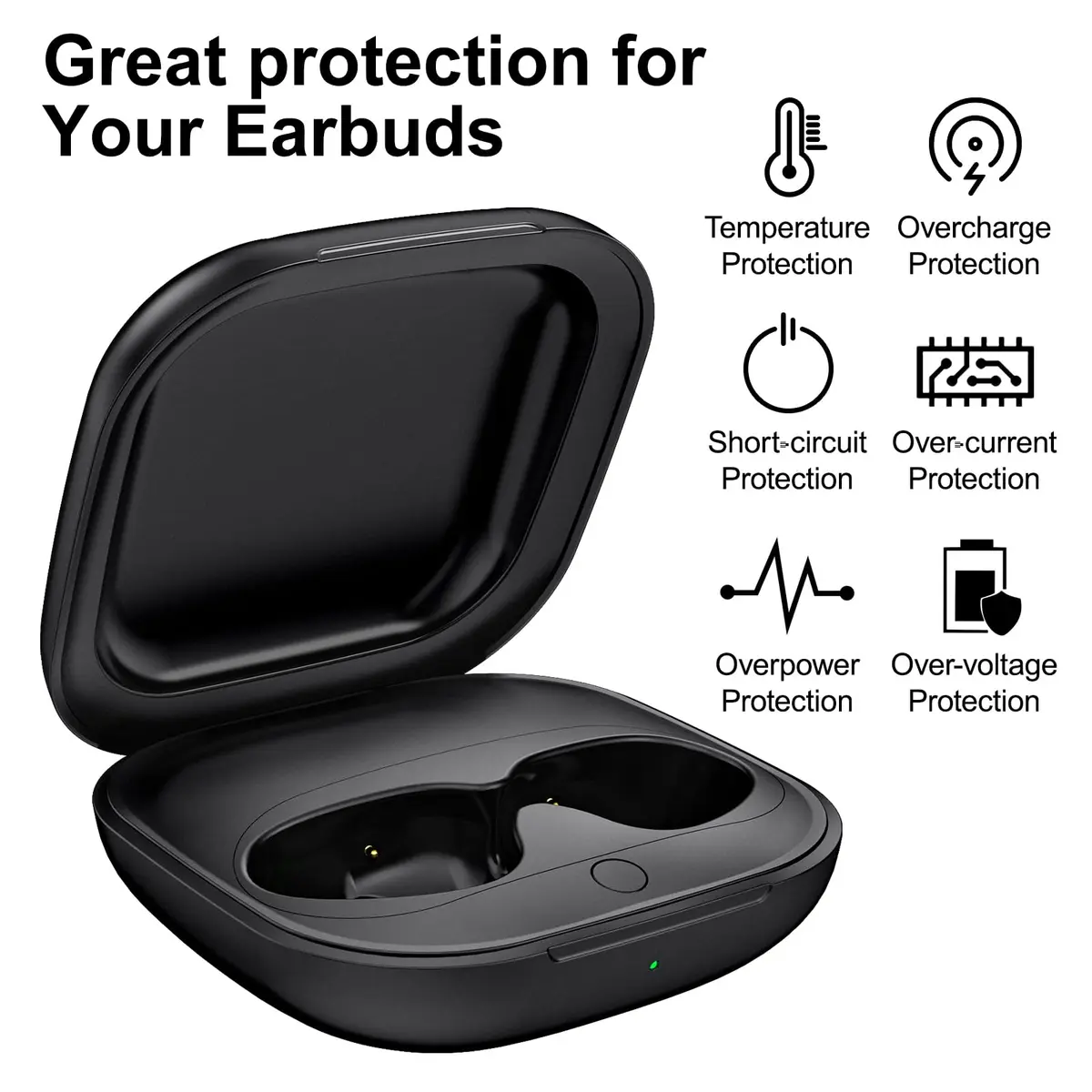 leQuiven Wireless Charging Case for Beats Fit Pro, Black | 700mAh Battery, Bluetooth Pairing - view 6