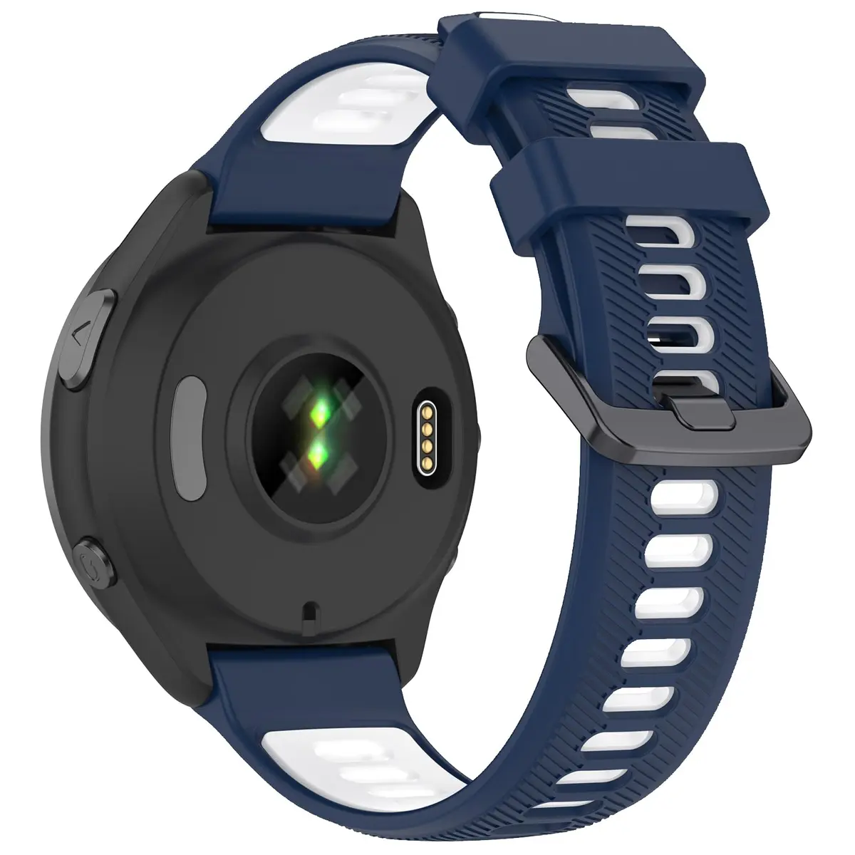 TopPerfekt Silicone Watch Band for Garmin Forerunner 965, 955, 935, 22mm | Navy-White - view 2