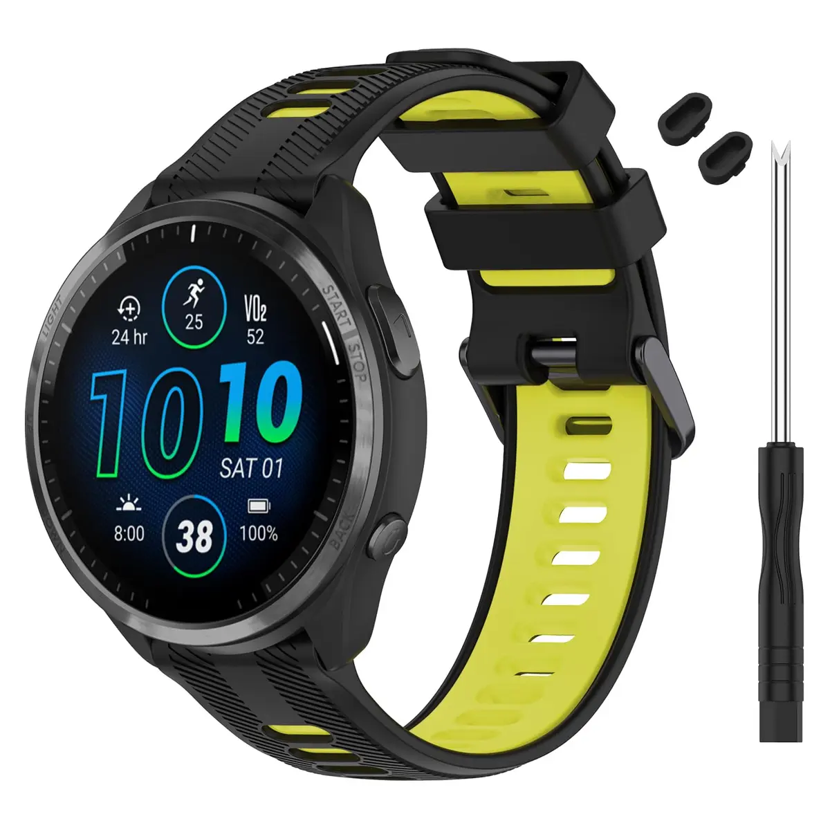 TopPerfekt Silicone Watch Band Compatible with Garmin Forerunner 965/955/935/Fenix 7/6/5 Series 22mm | Breathable & Lightweight - main product image