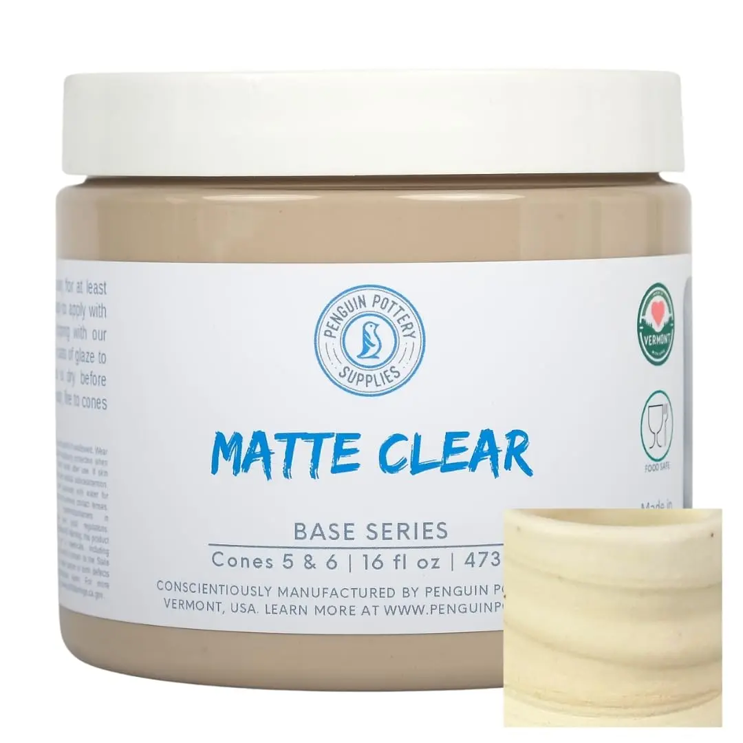 Penguin Pottery Matte Clear Glaze 473ml | Mid Fire Cone 6-16oz for Ceramics - main product image