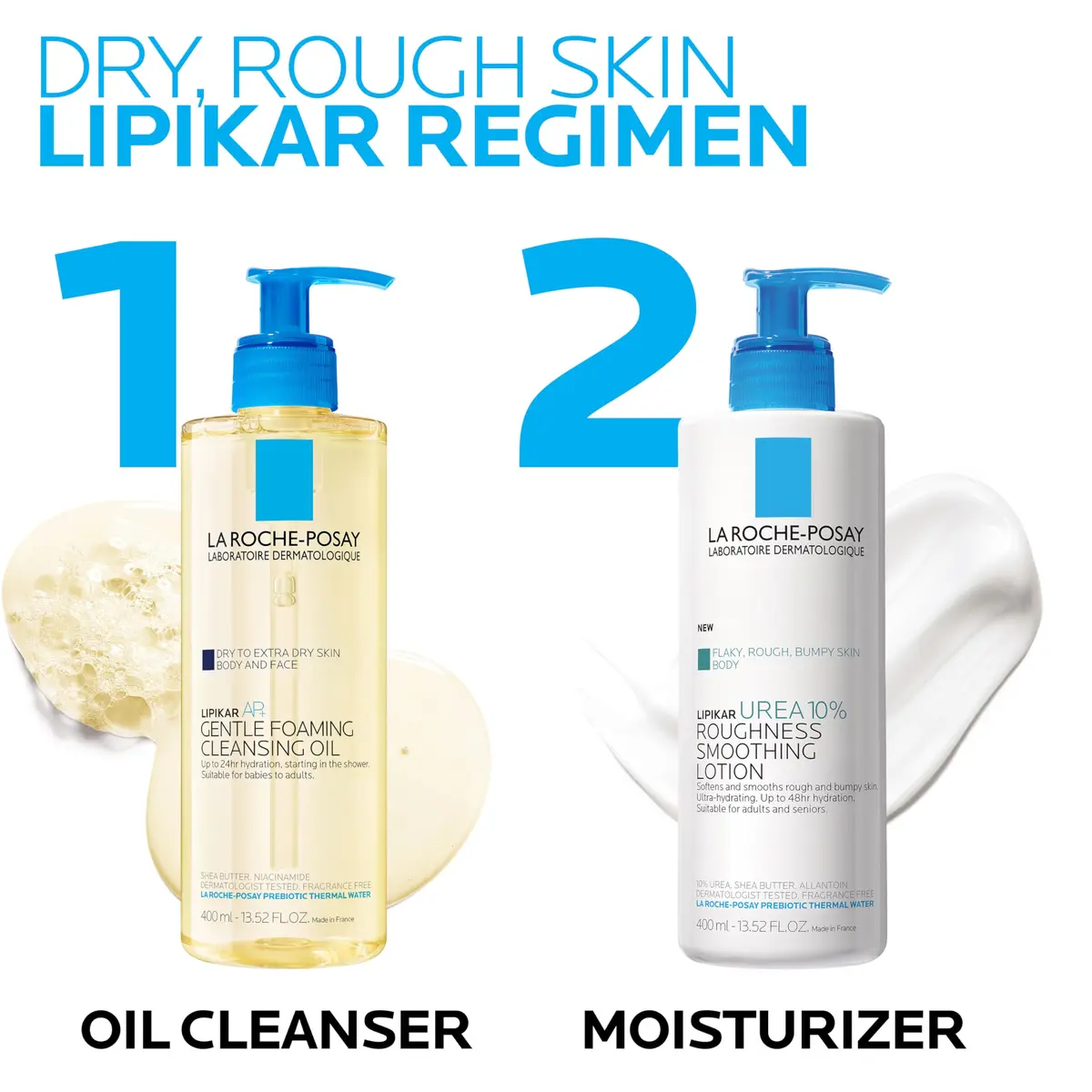 La Roche-Posay Lipikar Urea 10% Body Lotion for Dry Skin | 13.52oz, Ultra-Hydrating & Exfoliating - view 6