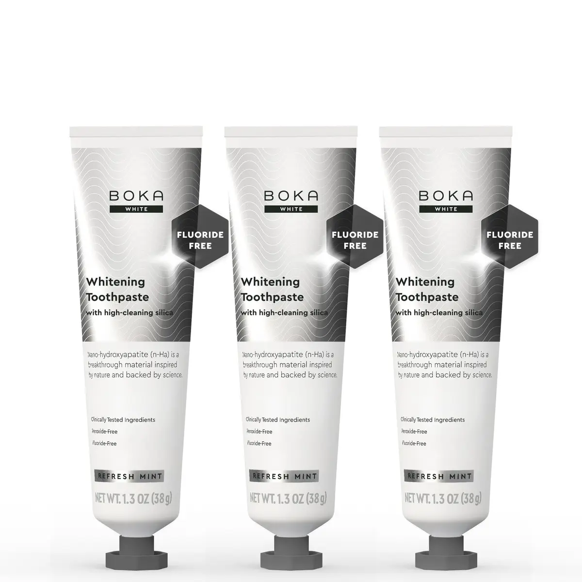 Boka Whitening Toothpaste Value Pack (340g / 12oz) | Fluoride-Free with Nano Hydroxyapatite - main product image
