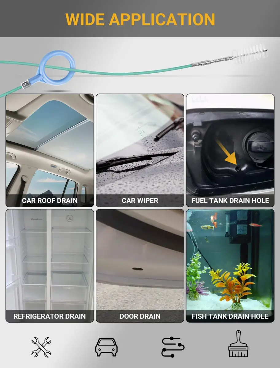 SARDVISA 78-Inch Flexible Sunroof Drain Cleaning Brush | Cleans Narrow Pipes & Curved Tubing - view 6