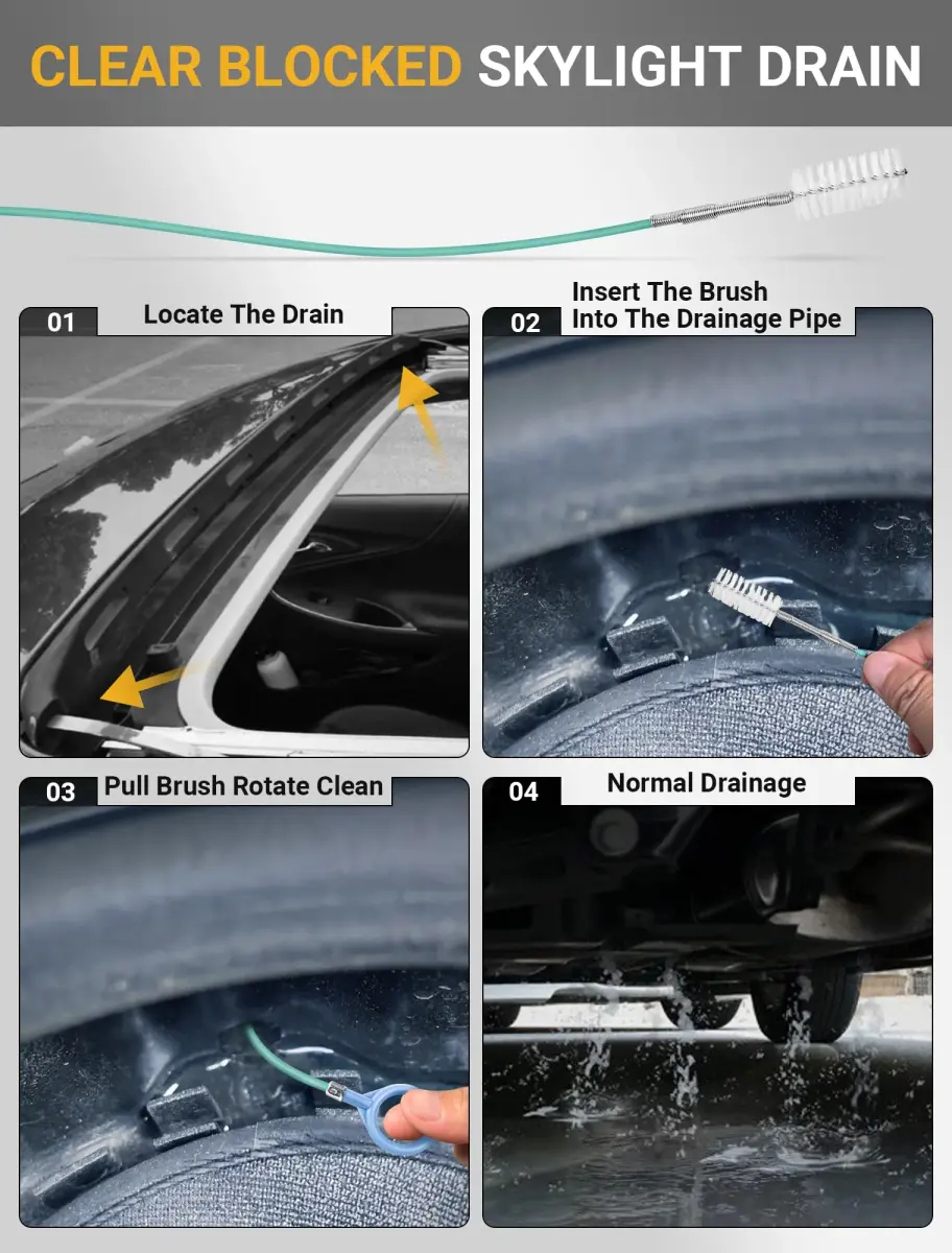SARDVISA 78-Inch Flexible Sunroof Drain Cleaning Brush | Cleans Narrow Pipes & Curved Tubing - view 2