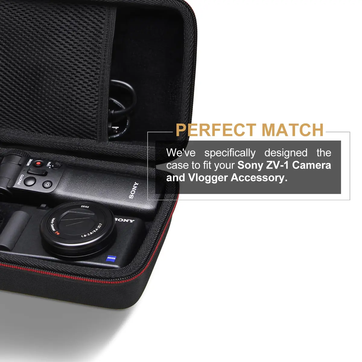 L LTGEM Camera Case for Sony ZV-1F/ZV-1/ZV-1 II | Shockproof & Water-Resistant Travel Bag (7.7"L x 5.5"W x 2.7"H) - view 7
