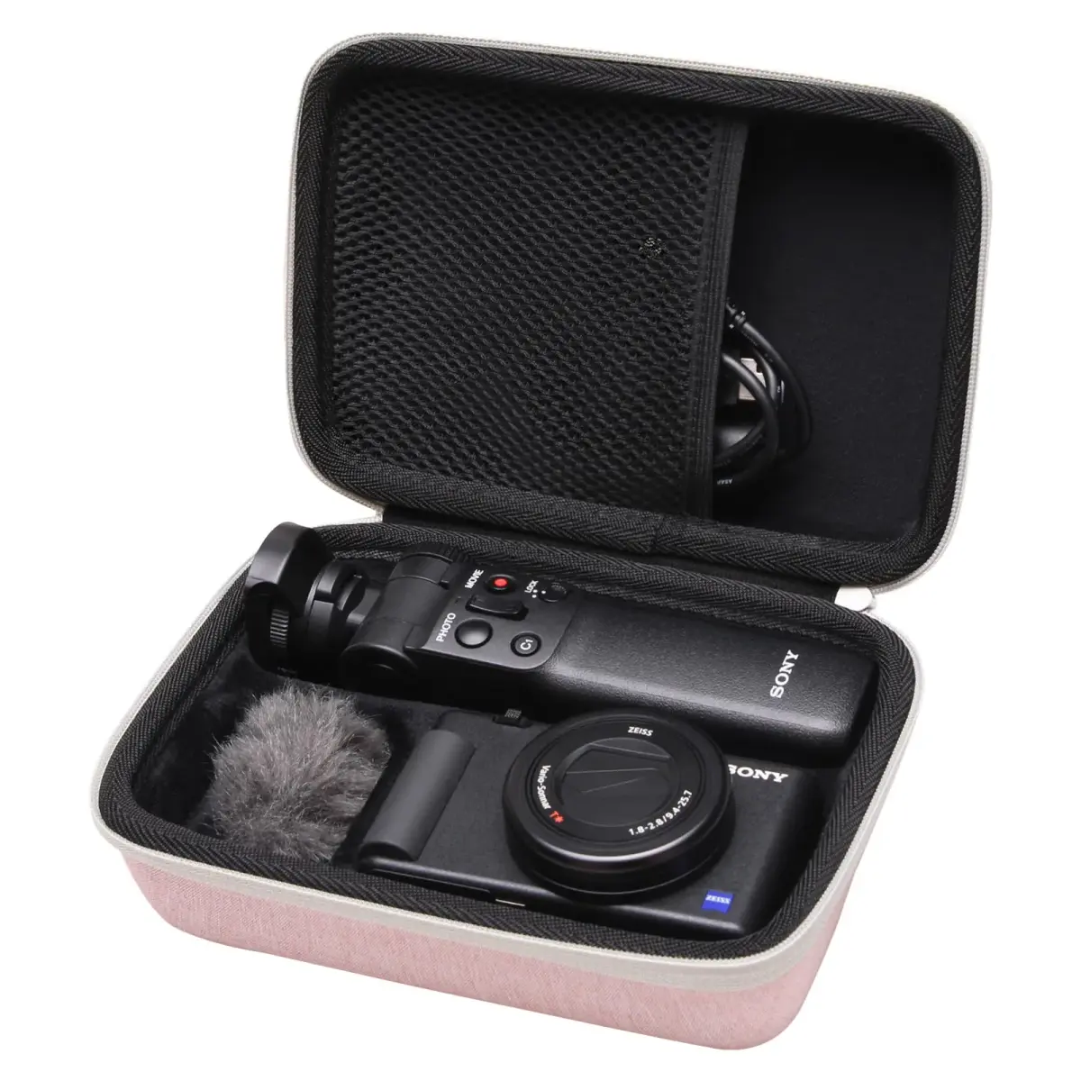 L LTGEM Pink Strapless Hard Camera Case for Sony ZV-1F/ZV-1/ZV-1 II Vlog Camera & Accessories - main product image
