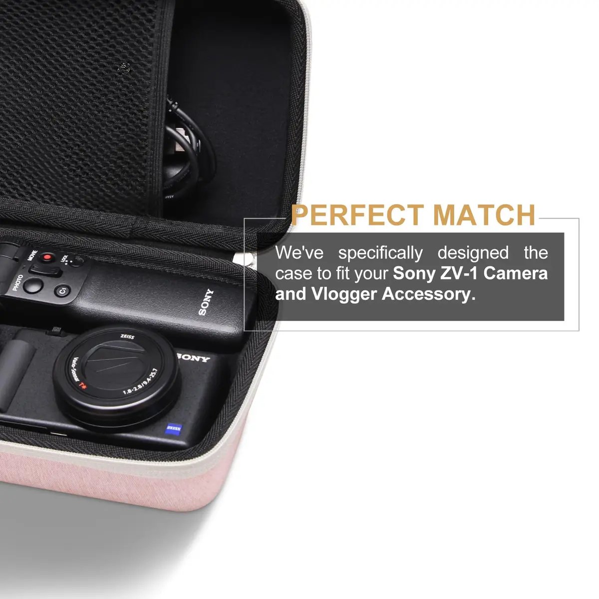 L LTGEM Camera Case for Sony ZV-1F/ZV-1/ZV-1 II | Shockproof, Water-Resistant Pink - view 6