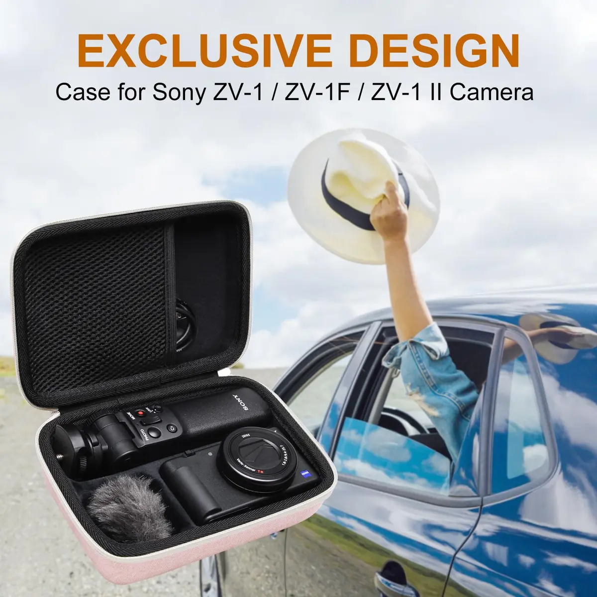 L LTGEM Camera Case for Sony ZV-1F/ZV-1/ZV-1 II | Shockproof, Water-Resistant Pink - view 8