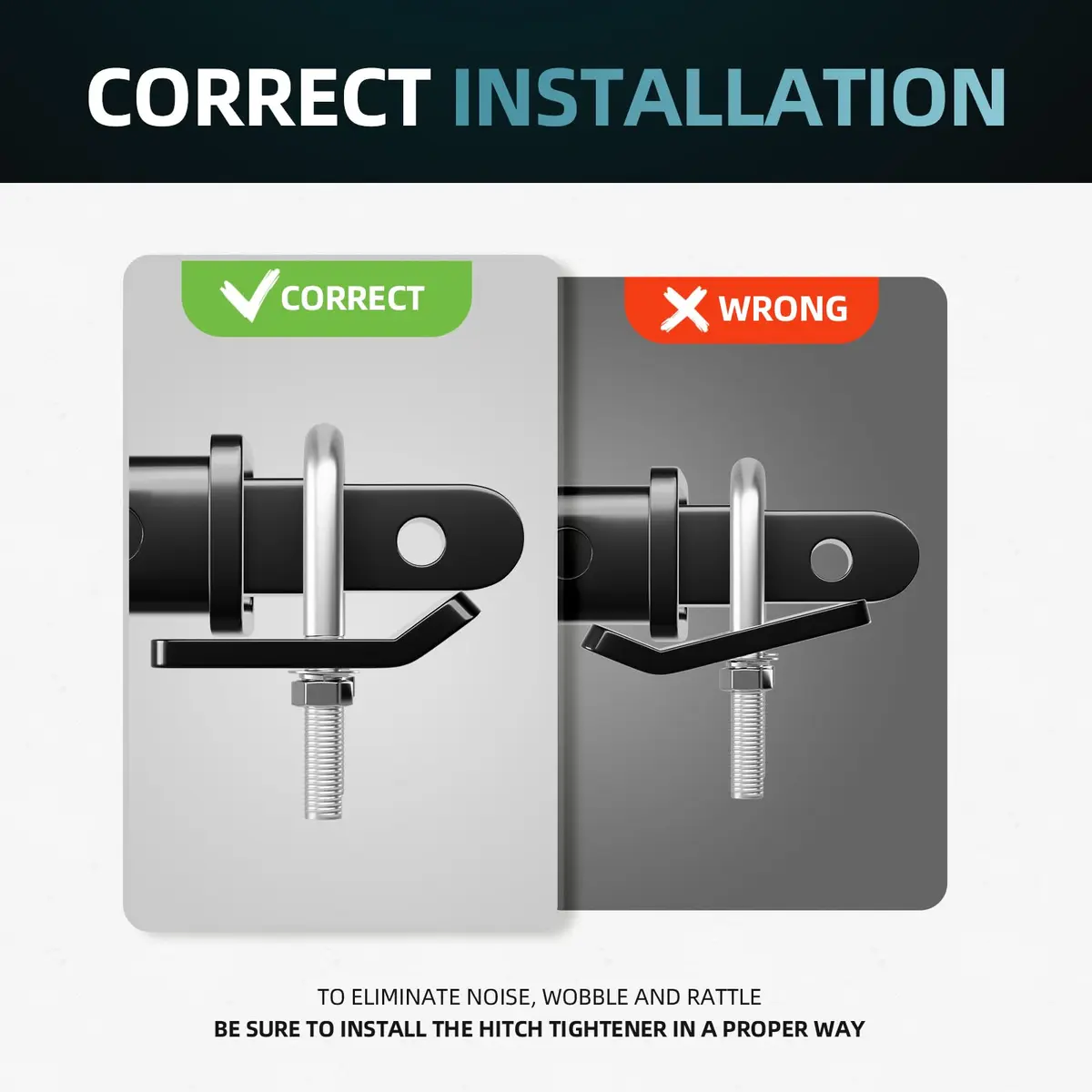 CROSSHIP Hitch Tightener for 1.25" and 2" | Anti Rattle Stabilizer for Stable Towing (70-120c) - view 4