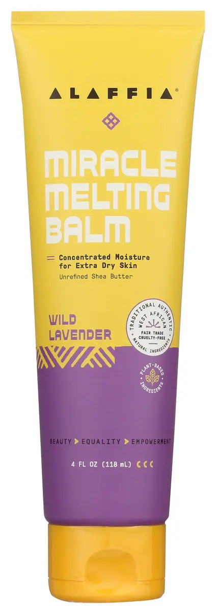 Alaffia Wild Lavender Scented Melting Miracle Balm, Natural, 4 Fl Oz | Soothes & Moisturizes Skin - main product image