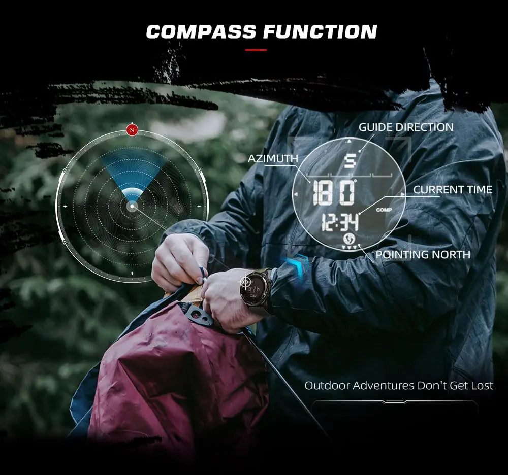 NORTH EDGE Men's Digital Sports Watch 45mm | Waterproof, Durable & Lightweight - view 4