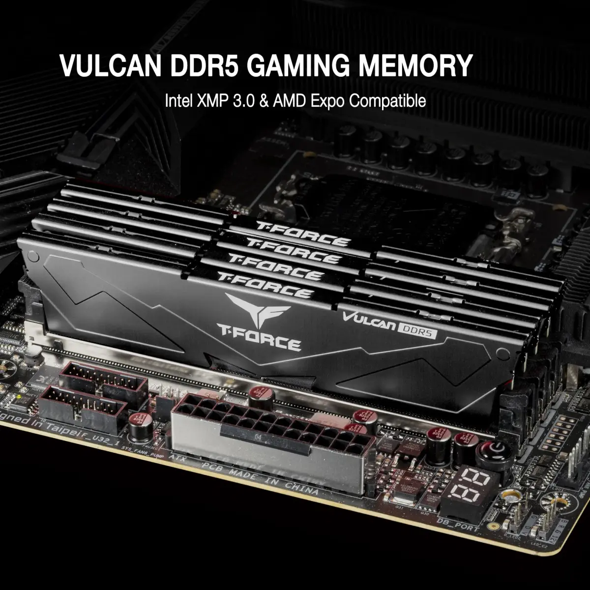 TEAMGROUP T-Force Vulcan DDR5 32GB (2x16GB) 6400MHz CL32 Desktop Memory Module Ram | High-Speed PC5-51200 for Intel 600/700 Series Chipsets - view 2