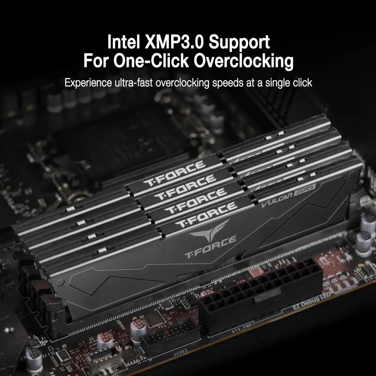 TEAMGROUP T-Force Vulcan DDR5 32GB (2x16GB) 6400MHz CL32 Desktop Memory Module Ram | High-Speed PC5-51200 for Intel 600/700 Series Chipsets - view 3
