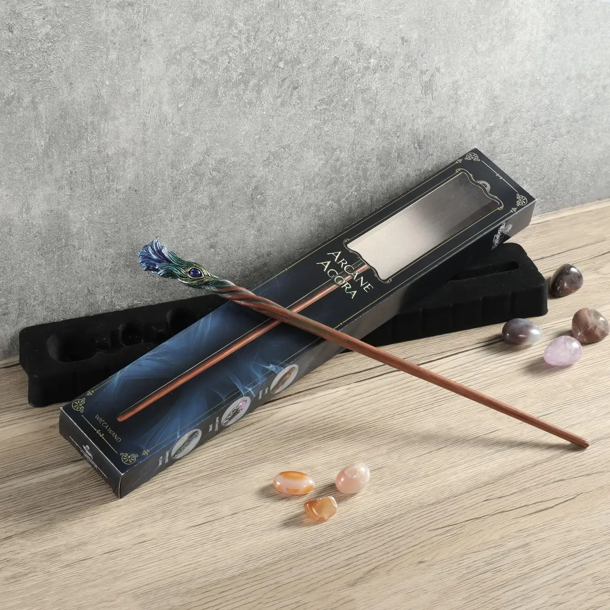 Veronese Design Sapphire Plume Peacock Magic Wand 36 cm (14 1/8 Inch) | Hand-Painted Wizard Prop - view 5