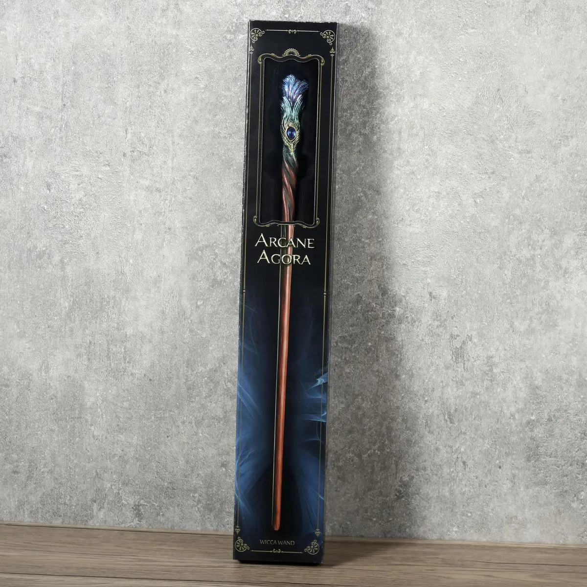 Veronese Design Sapphire Plume Peacock Magic Wand 36 cm (14 1/8 Inch) | Hand-Painted Wizard Prop - view 4