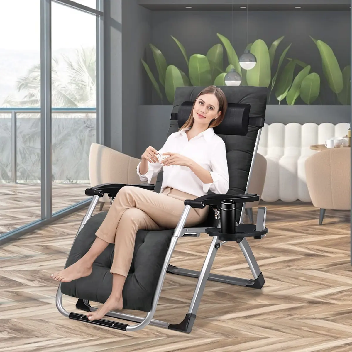 MOPHOTO Zero Gravity Chair Outdoor Padded Lounge Chair Supports up to 200kg - view 7