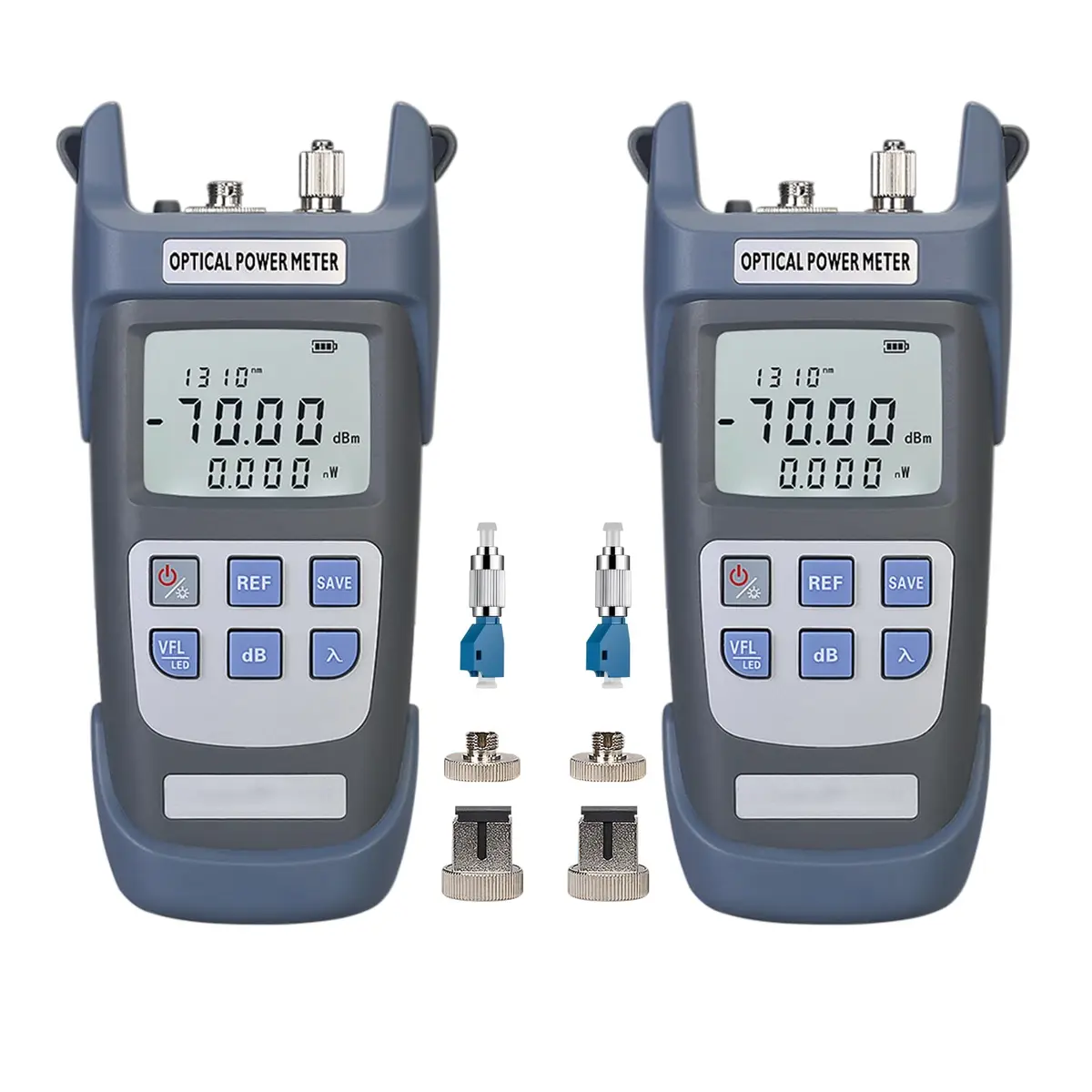 fyboptwu 3-in-1 Fiber Tester OPM+VFL with LED, 2-Pack | Optical Power Meter & Visual Fault Locator - main product image