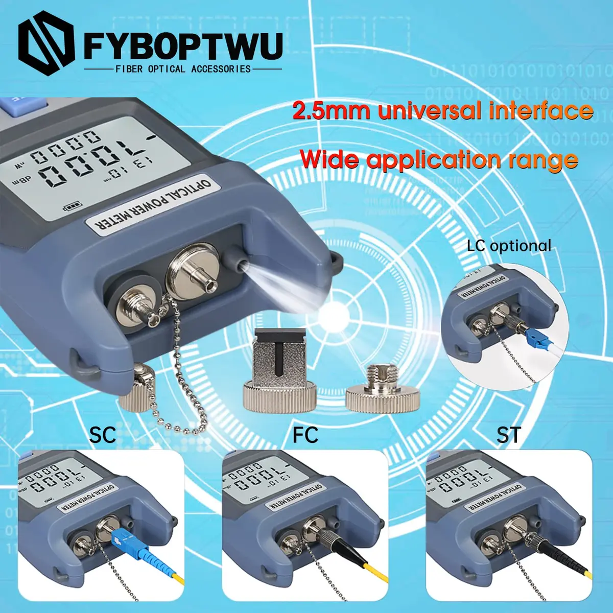 fyboptwu 3-in-1 Fiber Tester OPM+VFL with LED, 2-Pack | Optical Power Meter & Visual Fault Locator - view 6