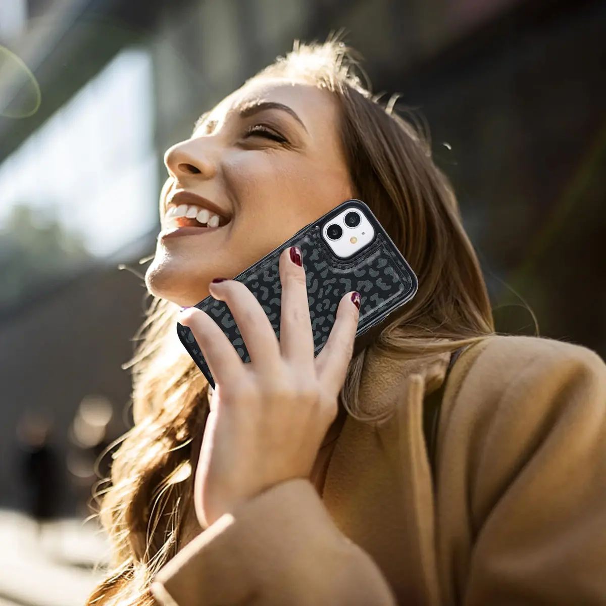 HAOPINSH Wallet Case with Card Holder for iPhone 11, Black Leopard | RFID Blocking, Shockproof & Kickstand (6.1") - view 5