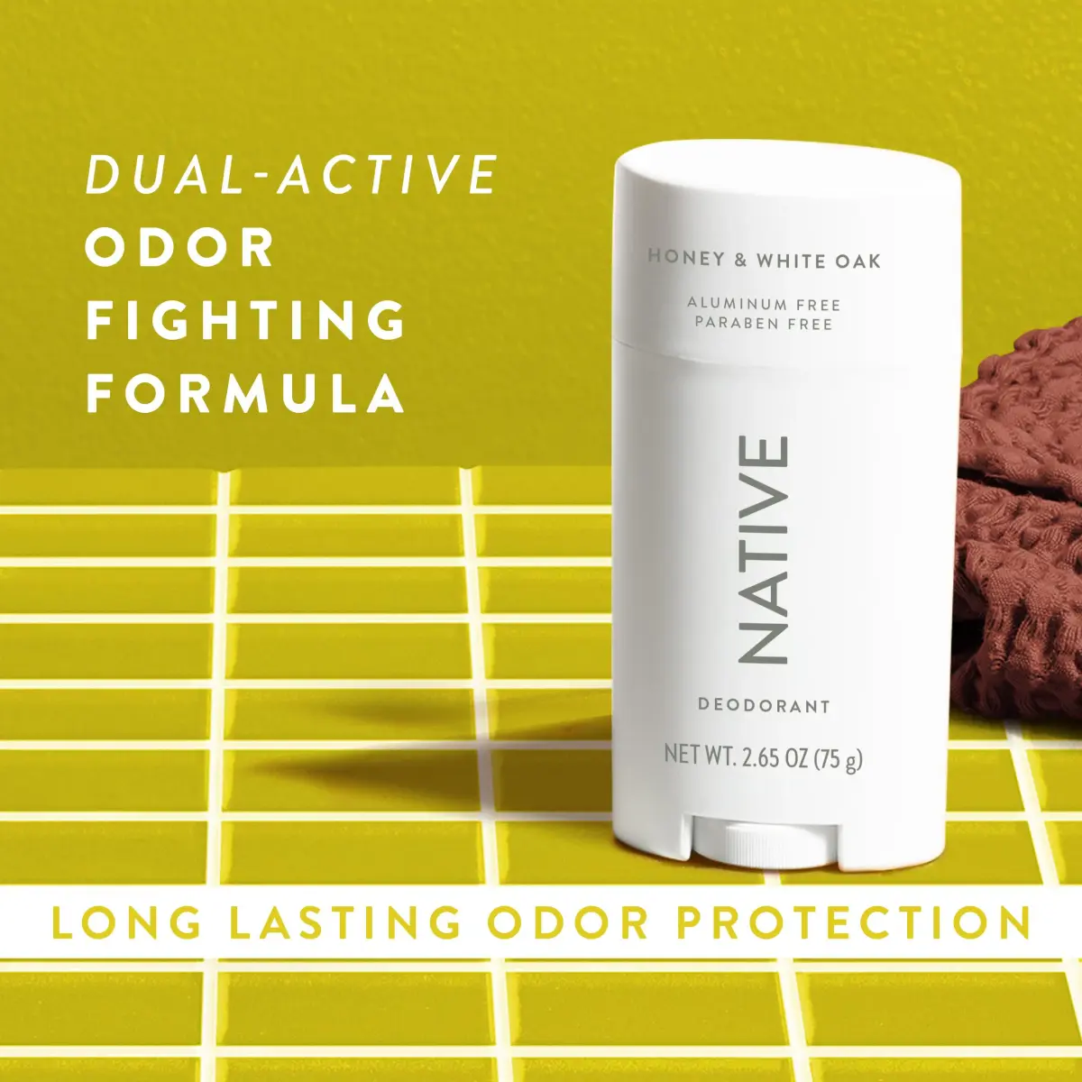Native Honey & White Oak Natural Deodorant Stick 77g (2.65oz) | 72-Hour Odor Control - view 7