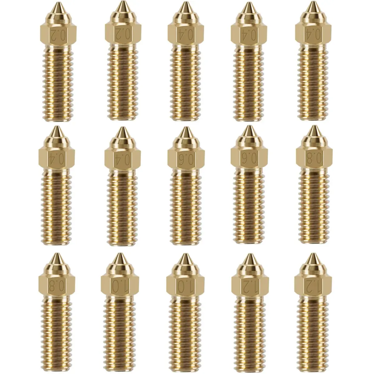 LANKEGU K1 Brass Nozzles Kit 15PCS (0.2mm-1.2mm) | High-Speed 3D Printer Upgrade Parts - main product image