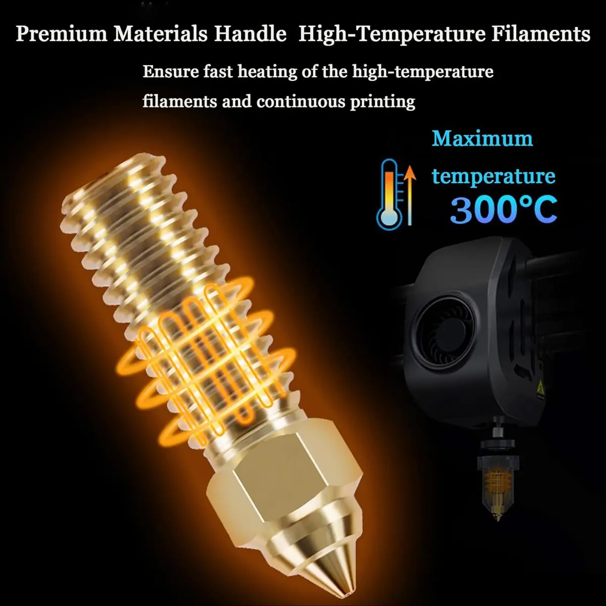 LANKEGU 10PCS Brass Nozzles Kit 0.4mm | High Speed 3D Printer Nozzle for Creality K1, K1 Max, CR-M4 - view 5