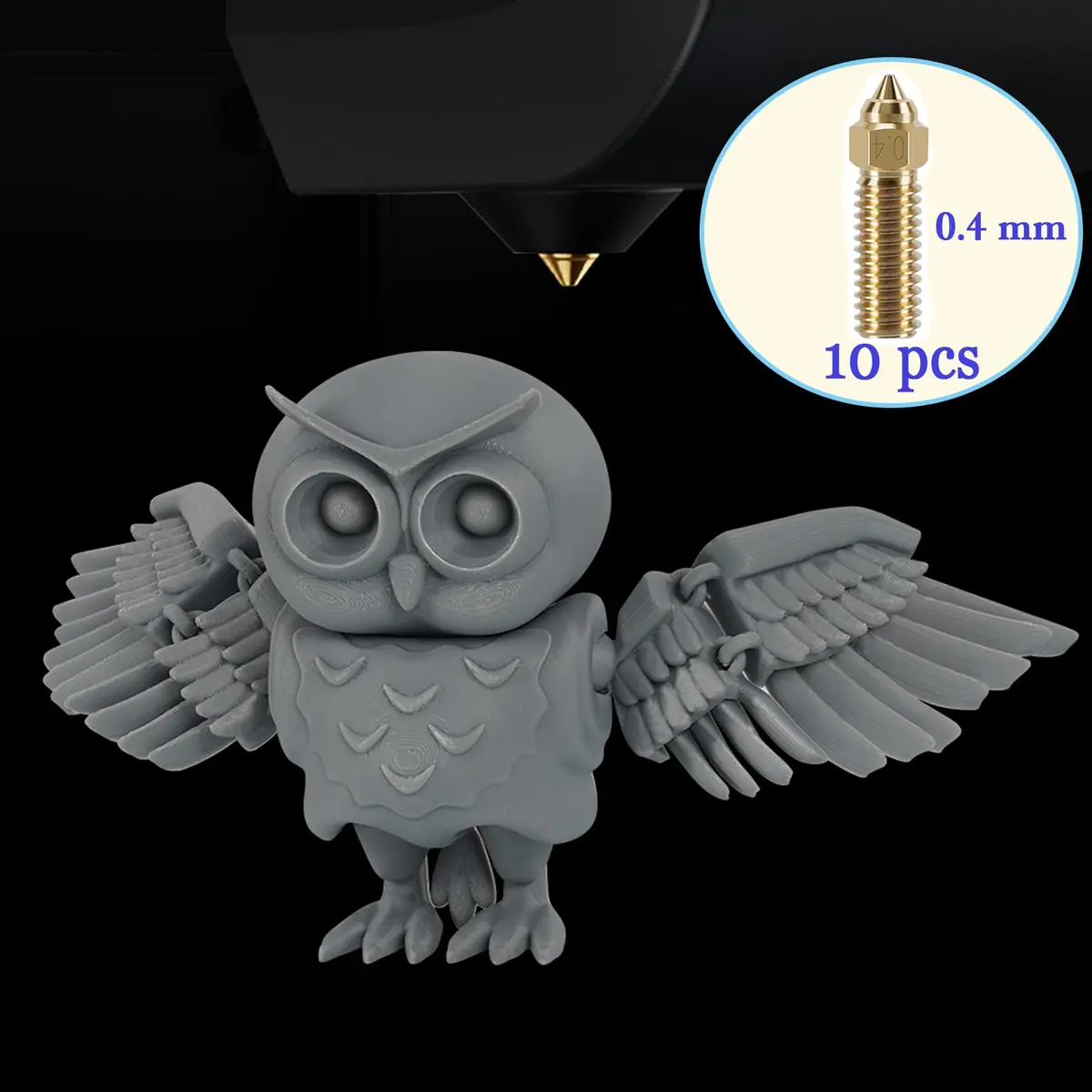 LANKEGU 10PCS Brass Nozzles Kit 0.4mm | High Speed 3D Printer Nozzle for Creality K1, K1 Max, CR-M4 - view 7
