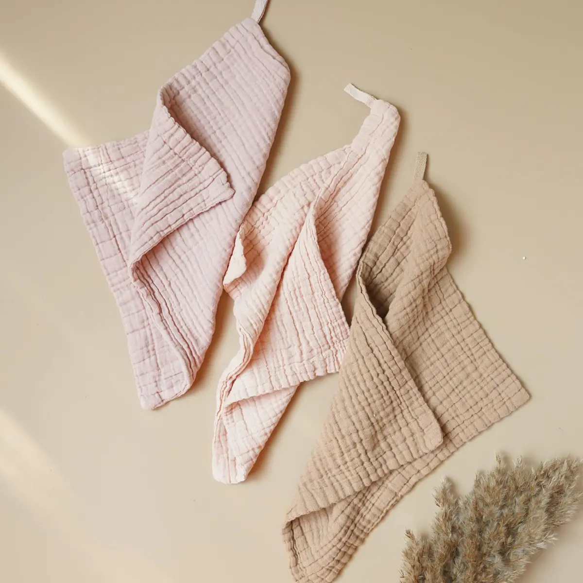 Konssy 7 Pack Muslin Baby Washcloths 28cm x 28cm (11"x11") | Soft Cotton Baby Bath Towels for Newborns - view 3