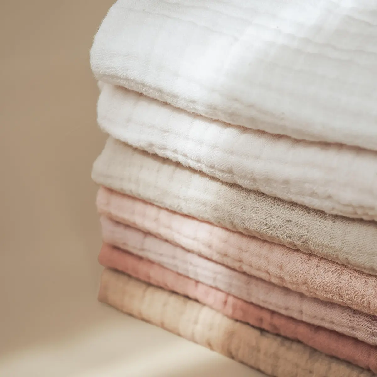 Konssy 7 Pack Muslin Baby Washcloths 28cm x 28cm (11"x11") | Soft Cotton Baby Bath Towels for Newborns - view 4