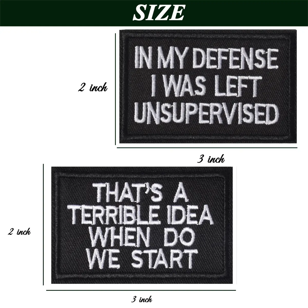 TXSN "In My Defense I Was Left Unsupervised" Morale Patch 8cm x 5cm (2" x 3.2") | Tactical Hook & Loop Embroidery - view 2