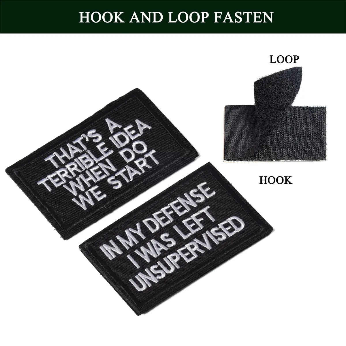 TXSN "In My Defense I Was Left Unsupervised" Morale Patch 8cm x 5cm (2" x 3.2") | Tactical Hook & Loop Embroidery - view 3