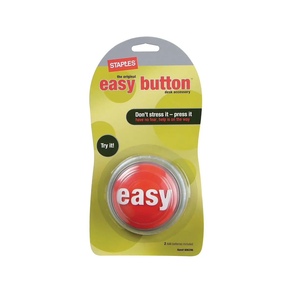 Staples Easy Button, Red & Silver, 3-Pack | Iconic Office Desk Toy for Motivation & Stress Relief - view 2