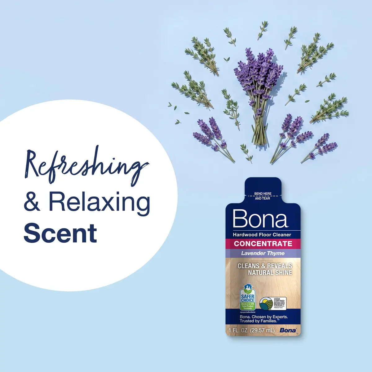 Bona Hardwood Floor Cleaner Concentrate, Lavender Thyme Scent, 1 fl oz (30ml) x 4 Pack | pH-Neutral Formula for Residue-Free Cleaning - view 4