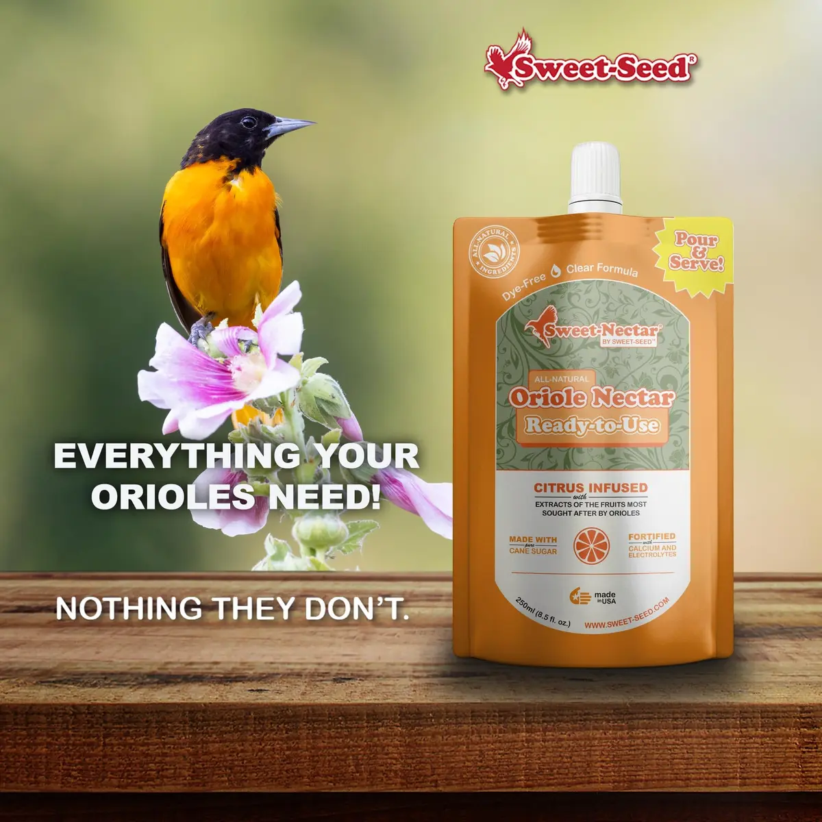 sweet-seed Oriole Nectar 250mL | Ready to Use Nectar for Oriole Feeders - view 7