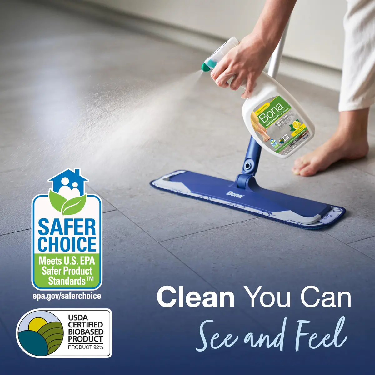 Bona Multi-Surface Floor Cleaner Concentrate Lemon Mint Scent 4 fl oz (Makes 128 fl oz Total) | pH Neutral Formula for Stone, Tile, Laminate, Vinyl, Sealed Hardwood - view 4