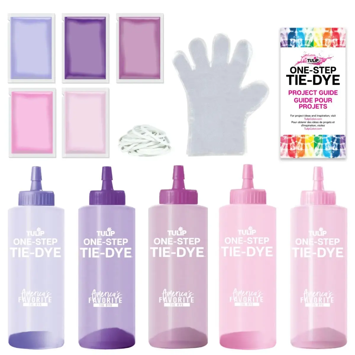 Tulip One-Step Tie-Dye Kit Tiara Pink & Purple Colors | Permanent Vibrant Fabric Dye for Cotton, Rayon, Silk (10 Bottles + 5 Refills) - view 2