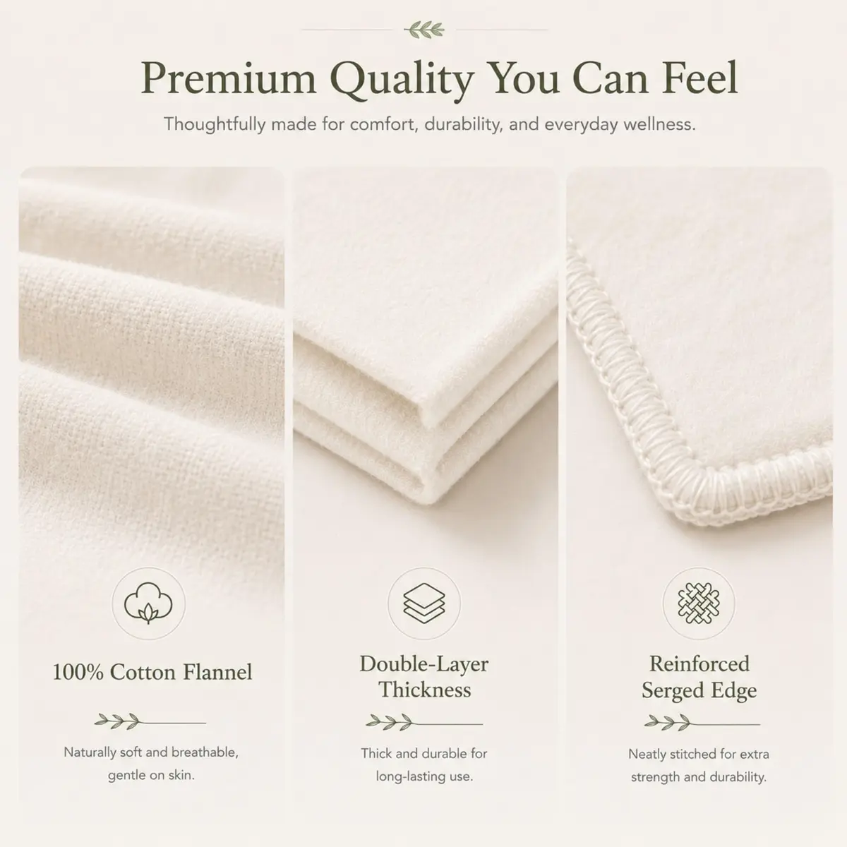 Cogetoro Organic 4 Pack Small Cotton Flannel Inserts for Castor Oil Pack Wrap | Reusable & Washable for Eyes, Neck, Elbow, Knee & Belly Button - view 4