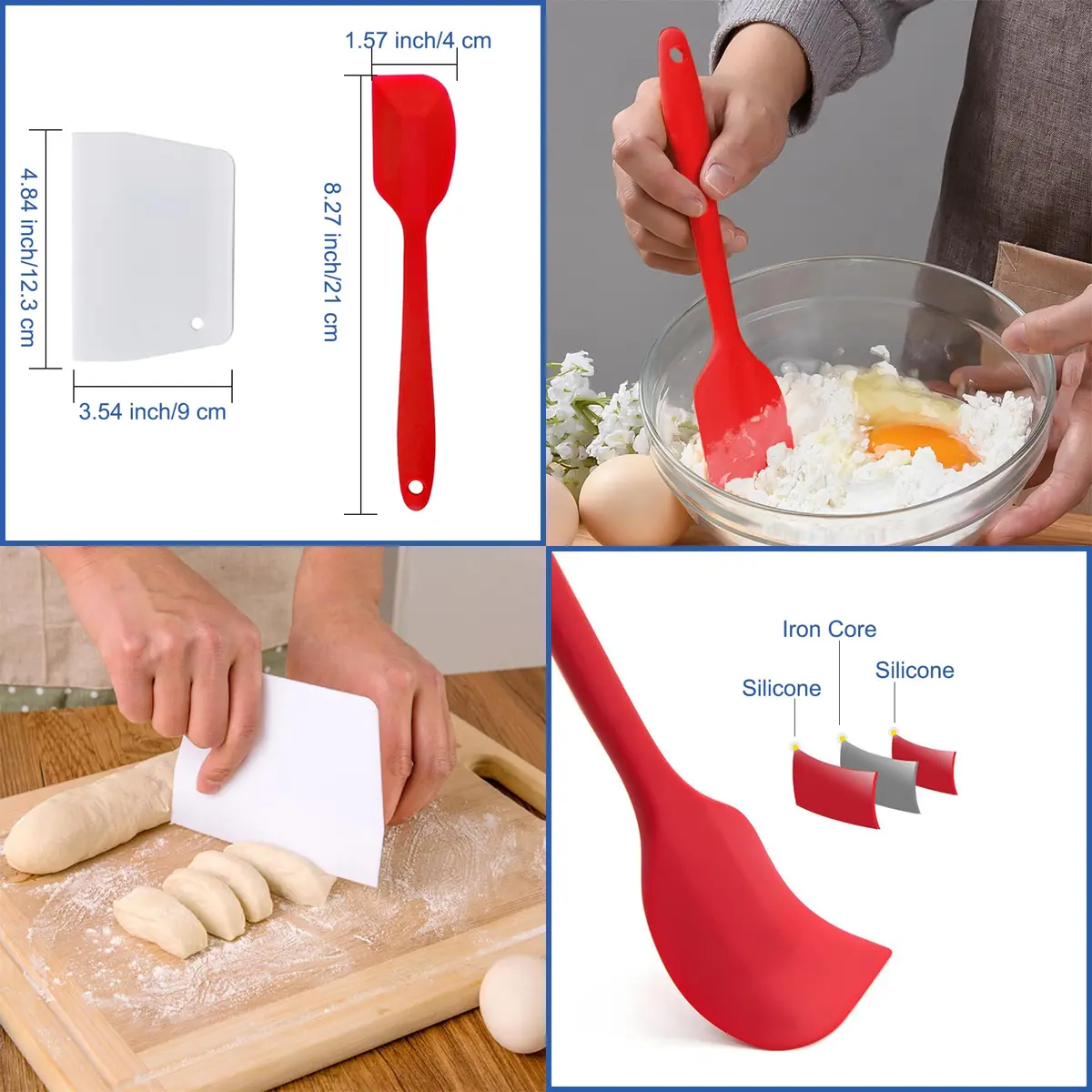 RHVQ 7Pcs Leaf Silicone Fondant Molds Set with Dough Scraper & Spatula | 3D Coral Branch Leaf Chocolate Molds for Baking & Sugar Craft - view 7