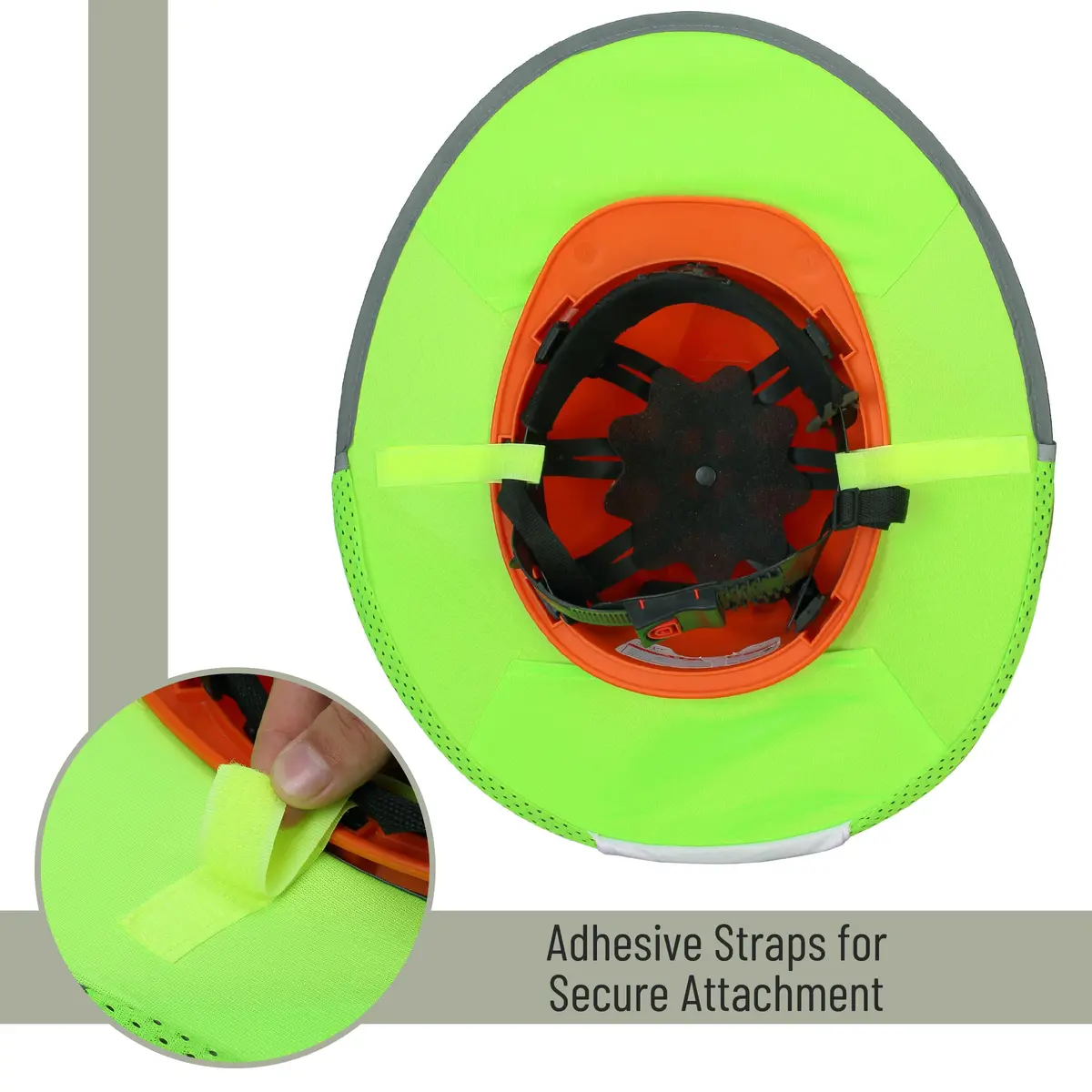 UNCO Industrial Hard Hat Sun Shield Green | Full & Standard Brim Mesh Sunshade with Reflective - view 5