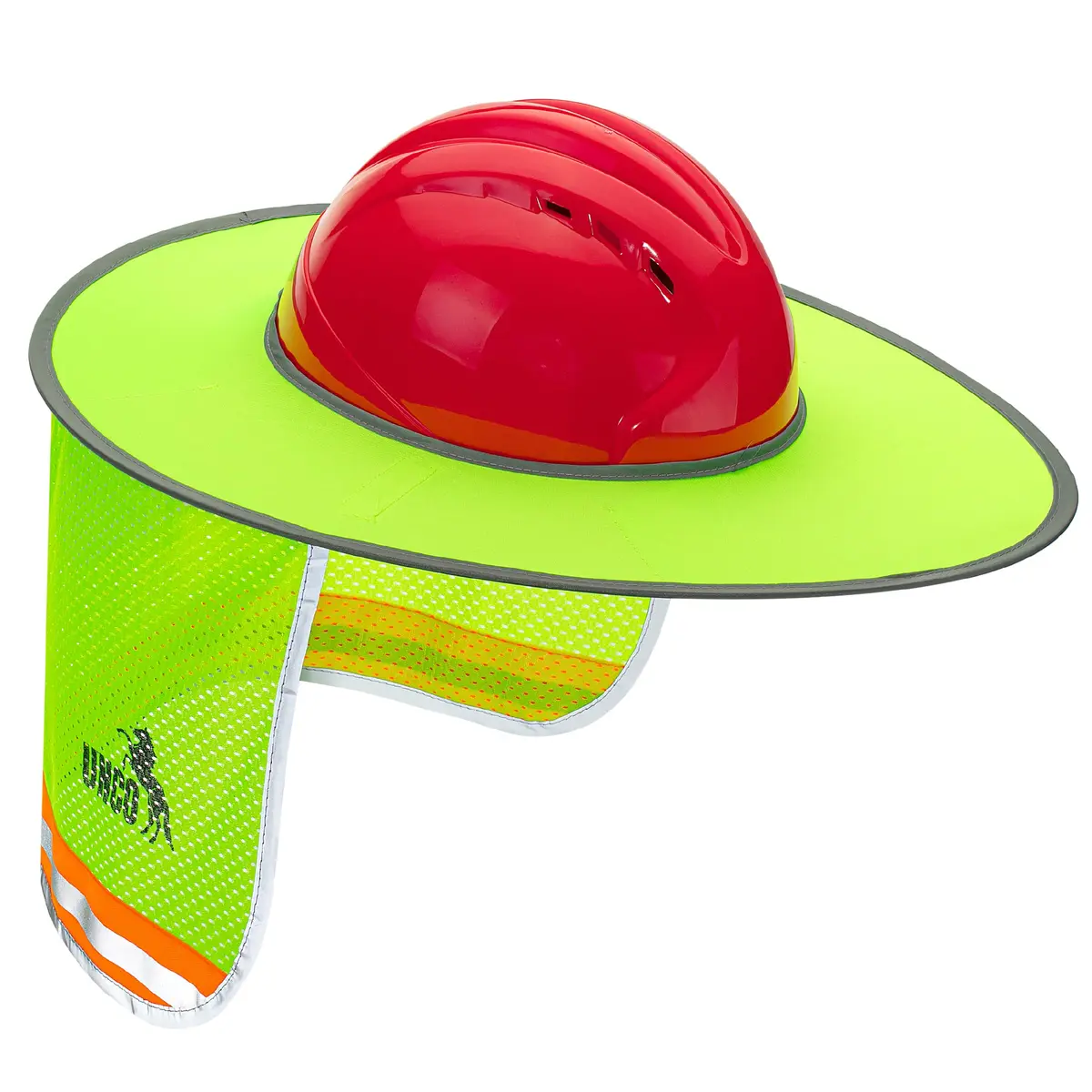 UNCO Industrial Hard Hat Sun Shield Green | Full & Standard Brim Mesh Sunshade with Reflective - view 8