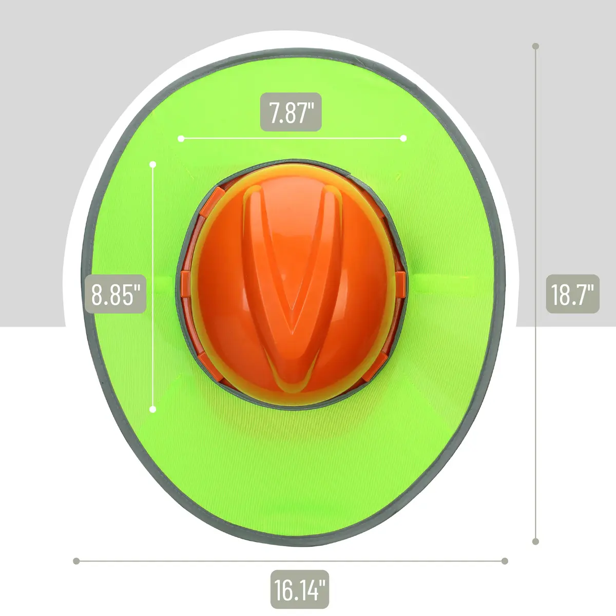 UNCO Industrial Hard Hat Sun Shield Green | Full & Standard Brim Mesh Sunshade with Reflective - view 2