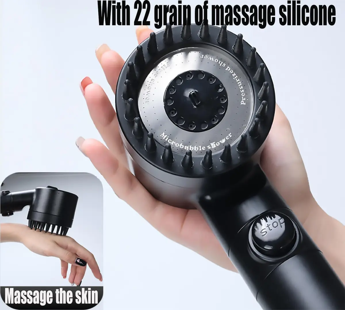 xianshengle Shower Head with Handheld | 3 Modes, High Pressure, Filtered, 59" Hose, Black - view 7