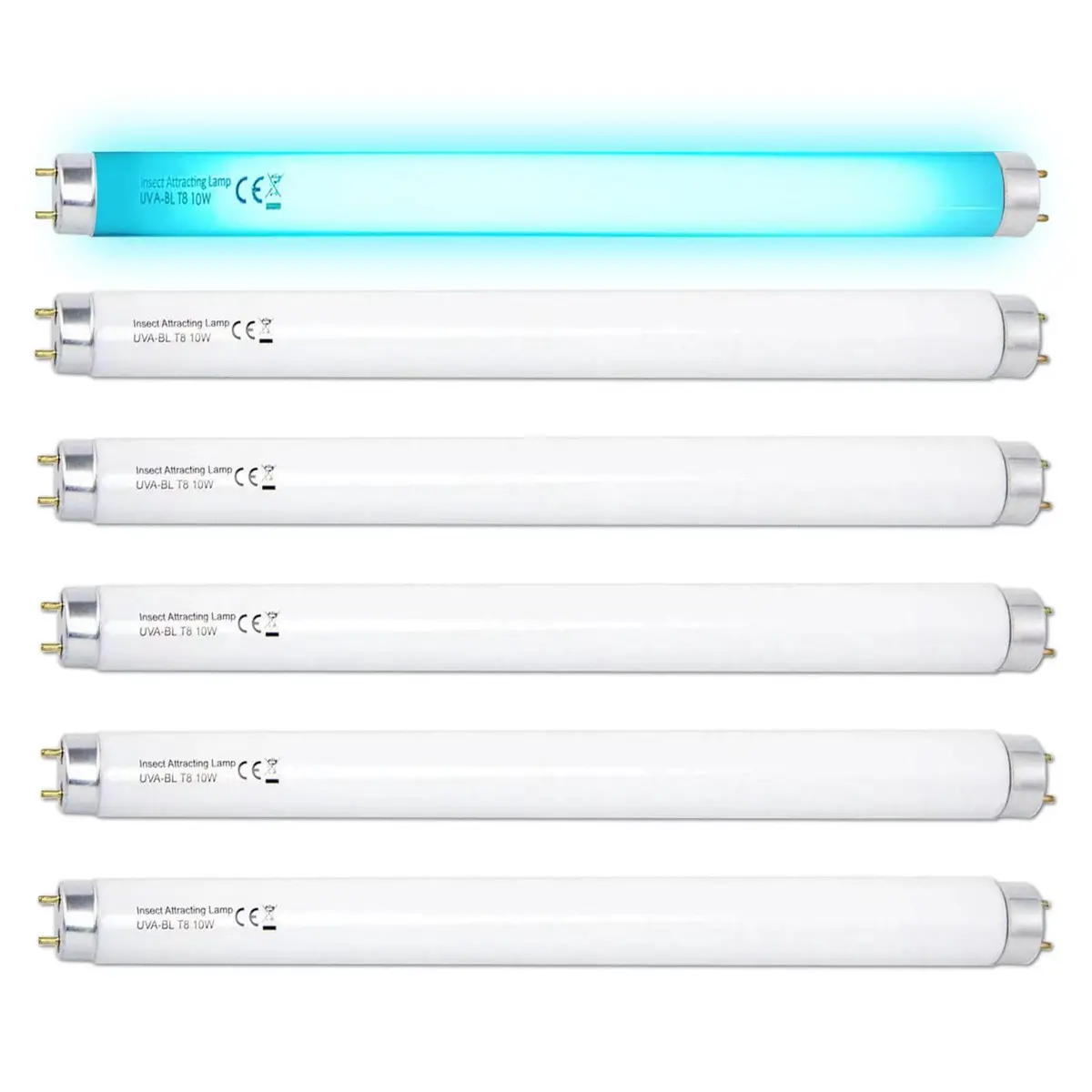 Konideke 6 Pack T8F10W BL 10W Fluorescent Black Light Bulbs 35.99 cm (13.78 inches) | 365nm Wavelength for Glow Effects - main product image