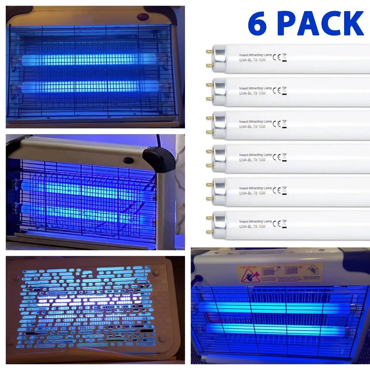 Konideke 6 Pack T8F10W BL 10W Fluorescent Black Light Bulbs 35.99 cm (13.78 inches) | 365nm Wavelength for Glow Effects - view 4