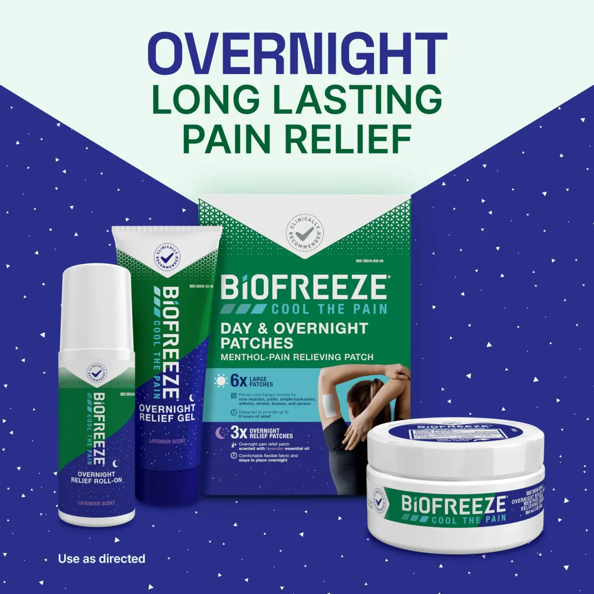 Biofreeze Day & Overnight Pain Relief Patches, 9 Count (6 Day, 3 Night) | Cooling Menthol for Arthritis & Muscle Pain - view 7
